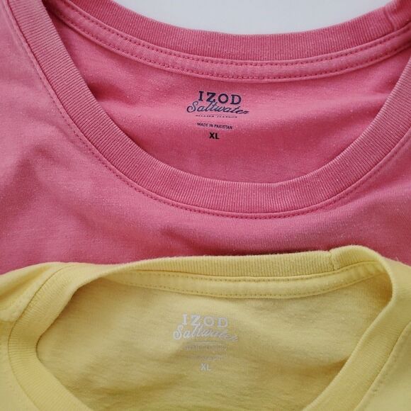 Izod Saltwater Collection Set of 2 Short Sleeve Soft Wash Tee Shirts Mens XL - Picture 11 of 12